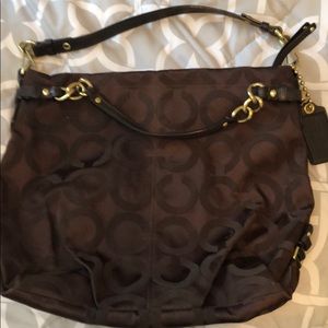 Coach shoulder bag, dark brown